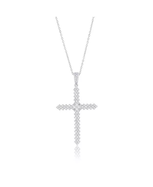 

Серебряный кулон-крест с фианитами Simona, silver