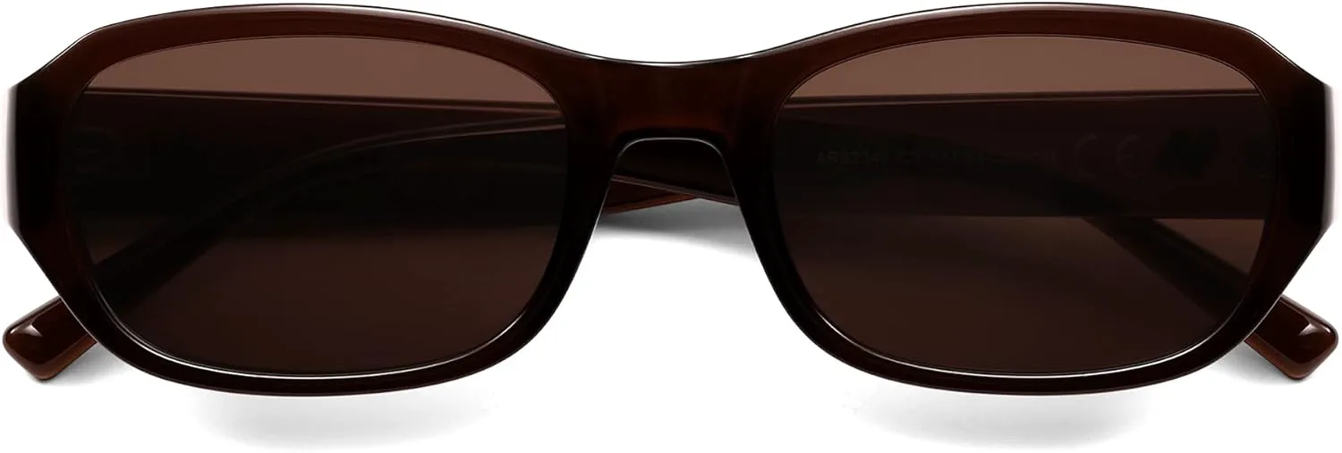 

Модные ретро-солнцезащитные очки прямоугольной формы для женщин и мужчин, классические винтажные солнцезащитные очки 90-х годов AR82341 HERJOUR, Brown/Brown