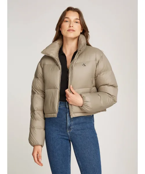 

Пуховик Cropped fit Calvin Klein Jeans, бежевый