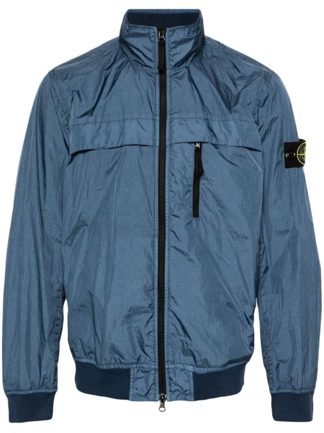 

Stone Island ветровка с жатым эффектом и нашивкой Compass, синий