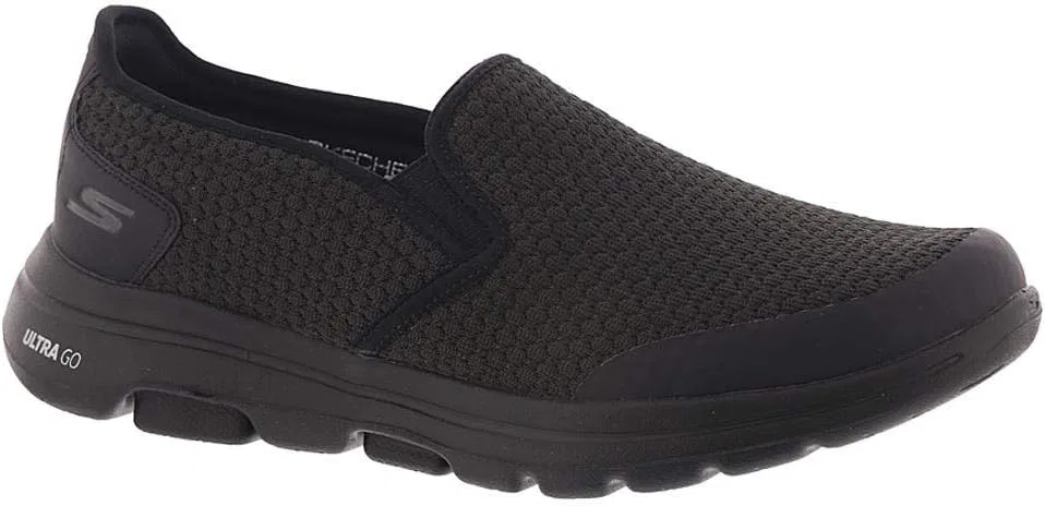 Мужские кроссовки Skechers Go Walk 5 Apprize, Black Textile Synthetic Black Trim — фото 3