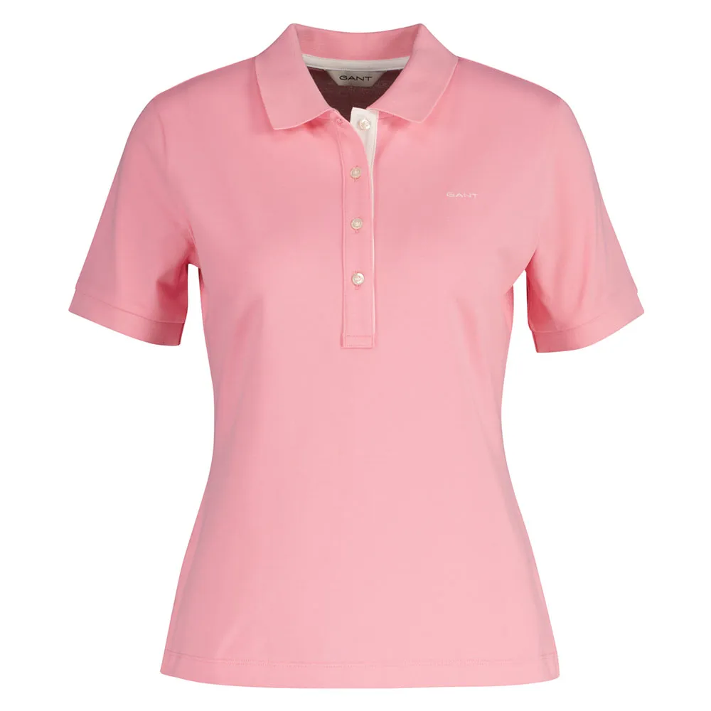 

Поло с коротким рукавом Gant Contrast Collar, розовый