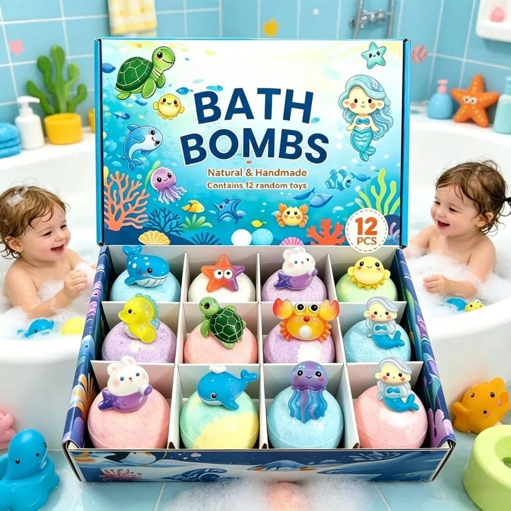Набор детских бомбочек для ванны «Oceanpop» от playfizz, 12 штук Meiion