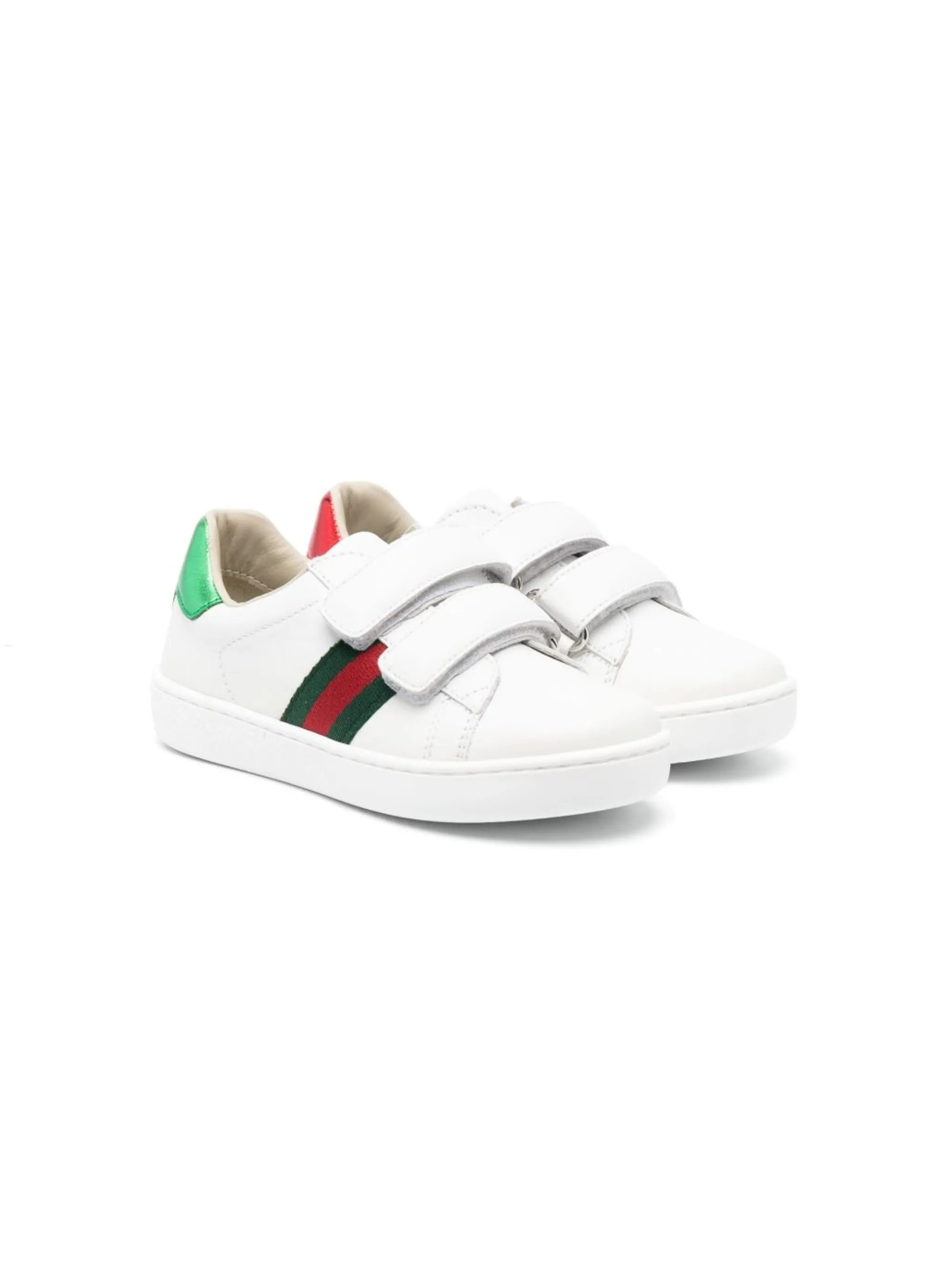 Кроссовки Gucci Kids с отделкой Web, белые