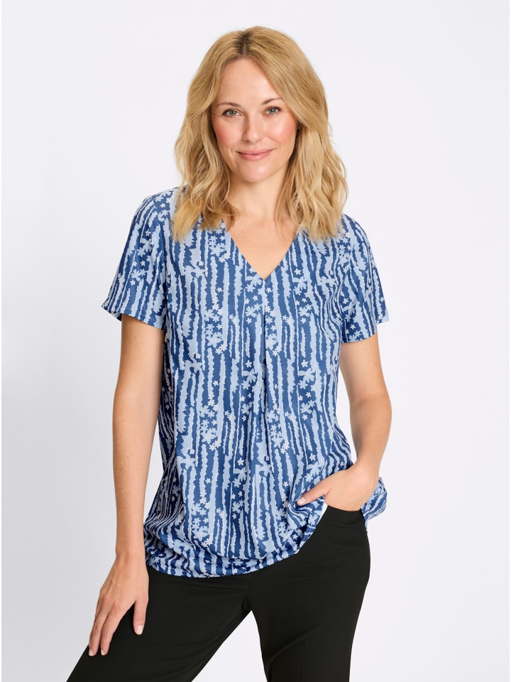 

Sieh an! Туника с принтом в джинсово-синих и кремовых тонах