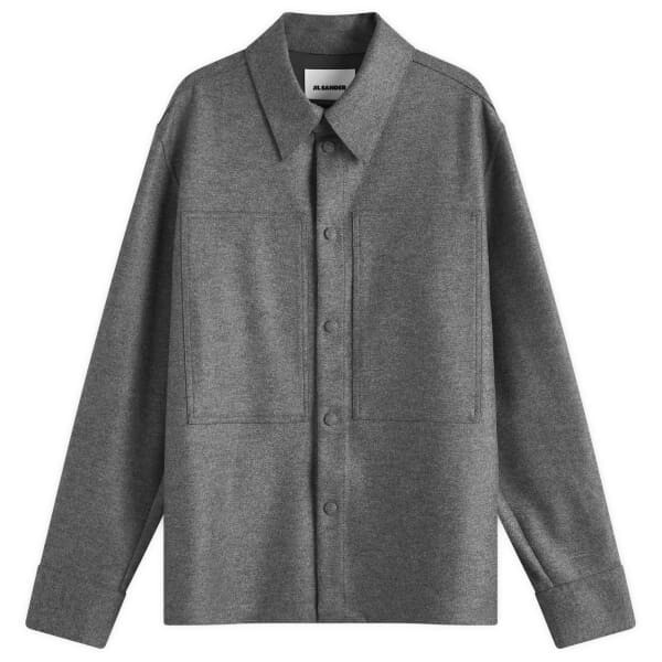 

Верхняя рубашка из шерсти мельтон Jil Sander, серый