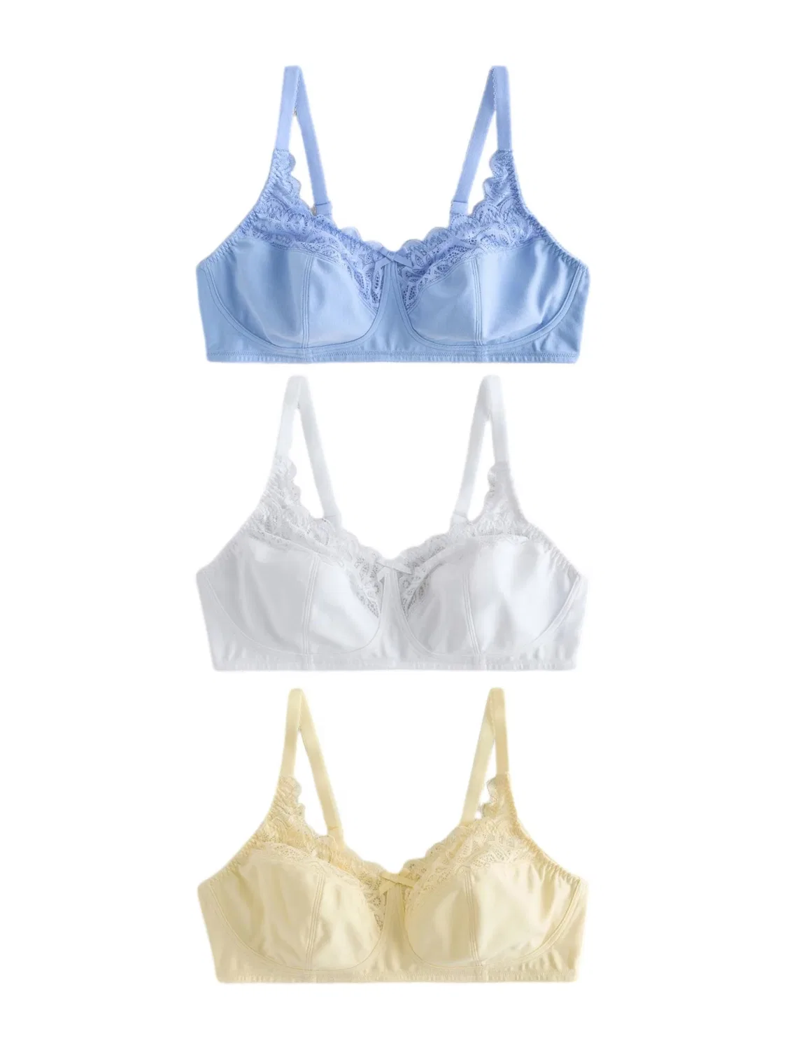 Классический бюстгальтер Next, Light Blue/Pastel Yellow/White