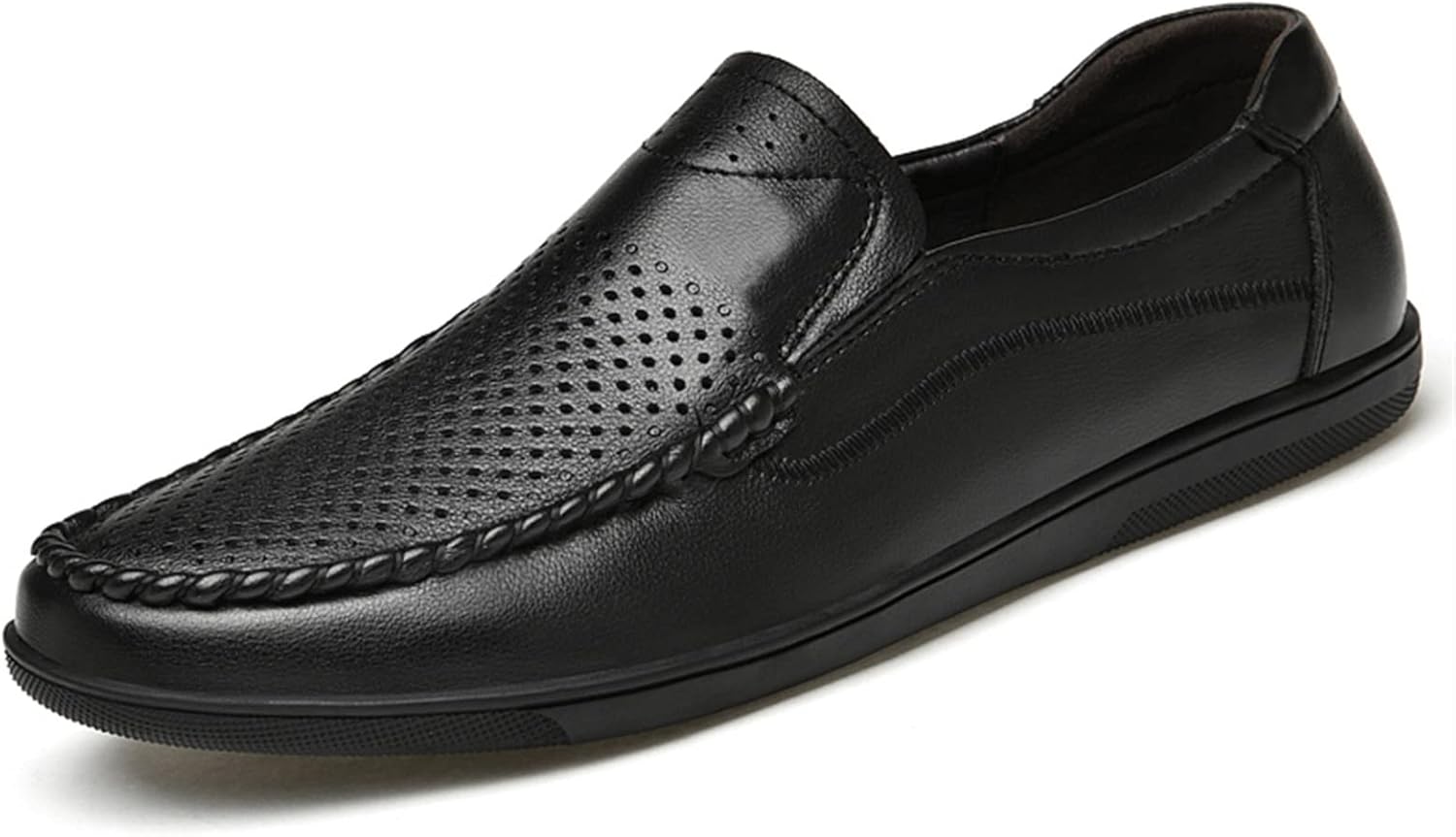 

Мужские мокасины XTYPE Loafer, кеды для вождения из натуральной кожи, с отделочной строчкой, круглым носком, перфорированным вариантом, на плоской подошве, гибкие, устойчивые, для вождения, без шнурков (Цвет: черный перфорированный, Размер: 8.5)
