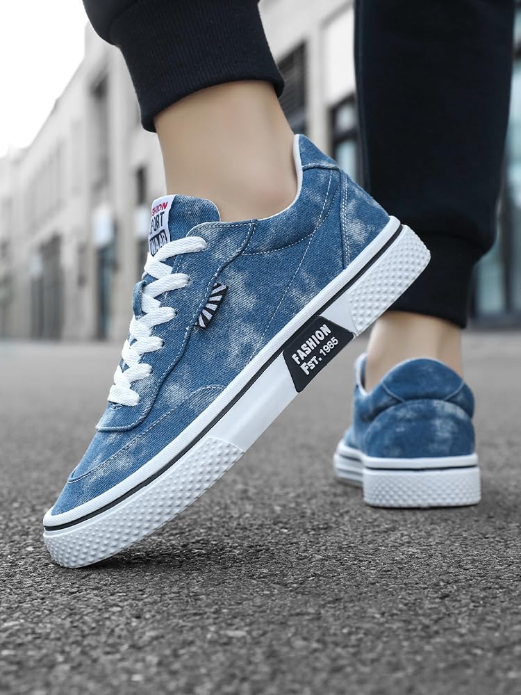 Кроссовки Men's Canvas Casual Shoes - All-Season Comfort with Non-Slip, Durable Soles for Skate-Inspired Style Spkfhd, синий — фото 4