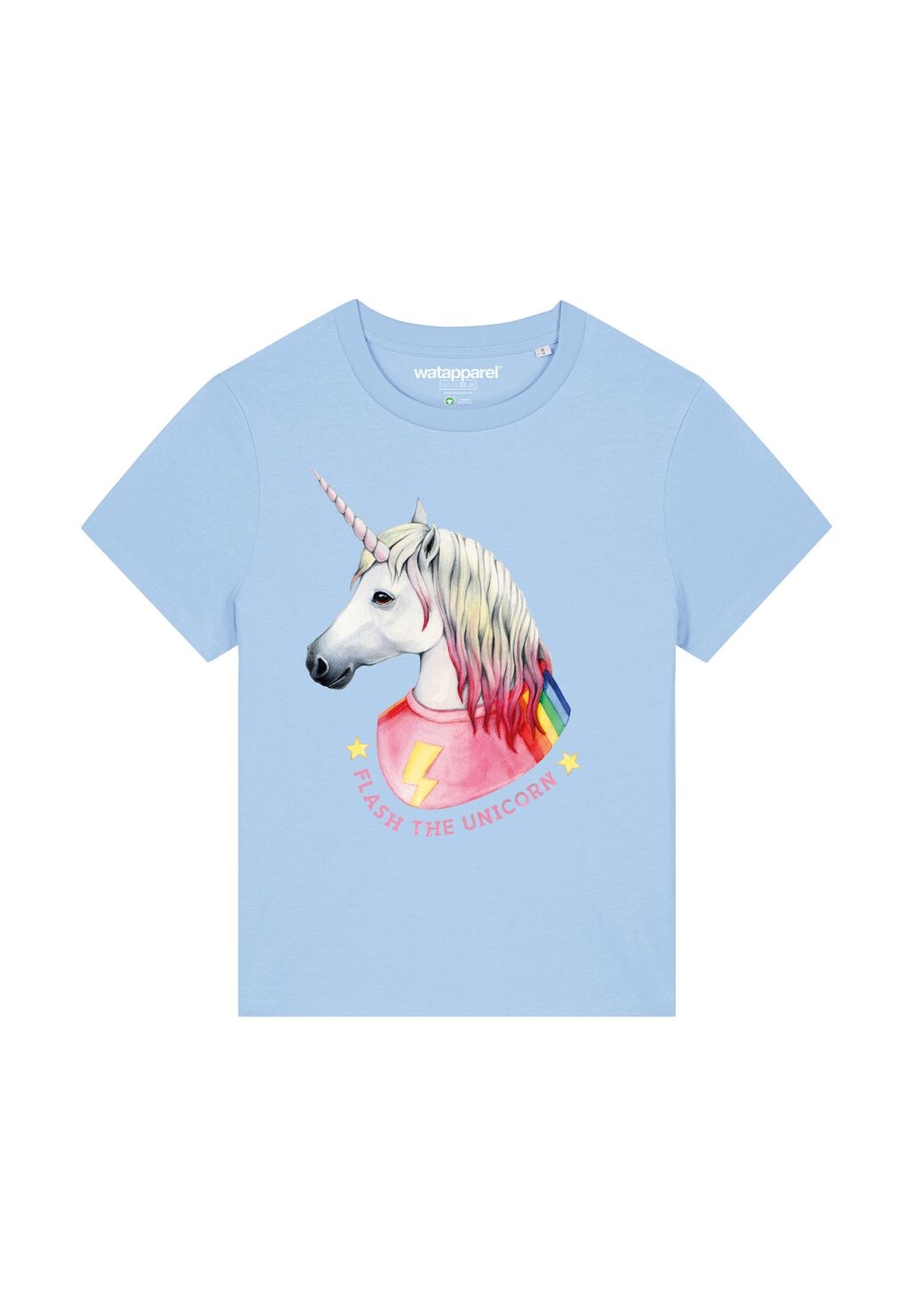 

Футболка с принтом FLASH THE UNICORN watapparel, светло-голубой