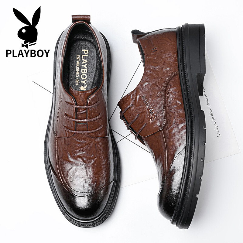 Туфли мужские Men"s Casual Men Low-Top Playboy, коричневый — фото 4