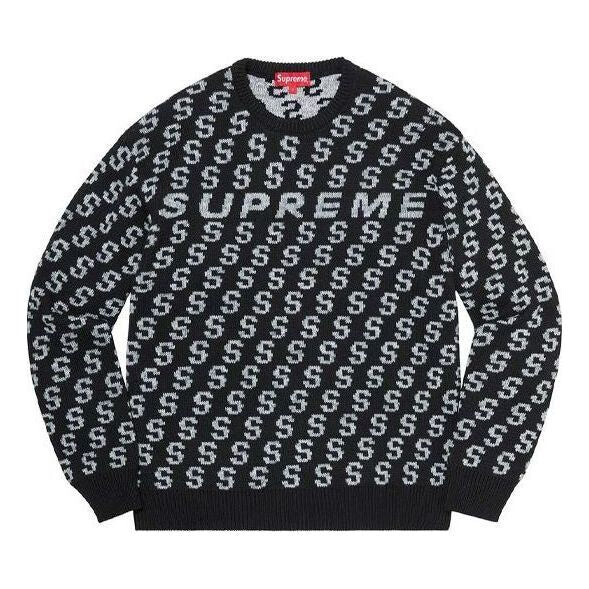 

Свитер s repeat sweater 'black white' Supreme, черный