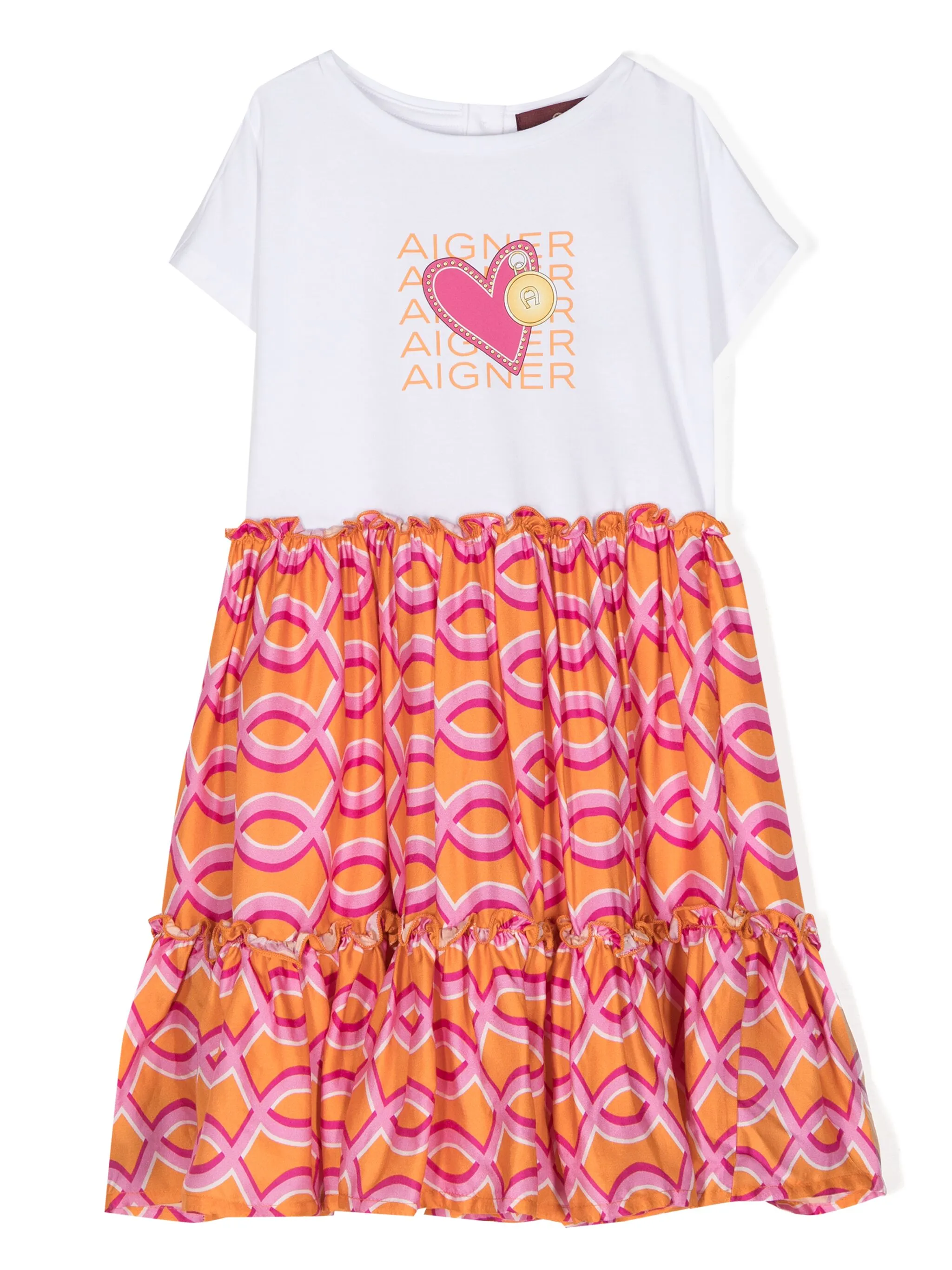 

Платье с графичным принтом Aigner Kids, оранжевый