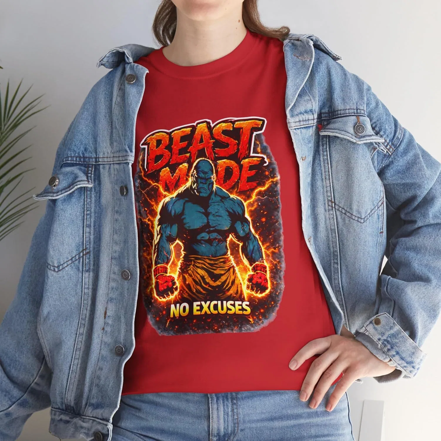 Футболка Beast Mode No Excuses, Red — фото 3