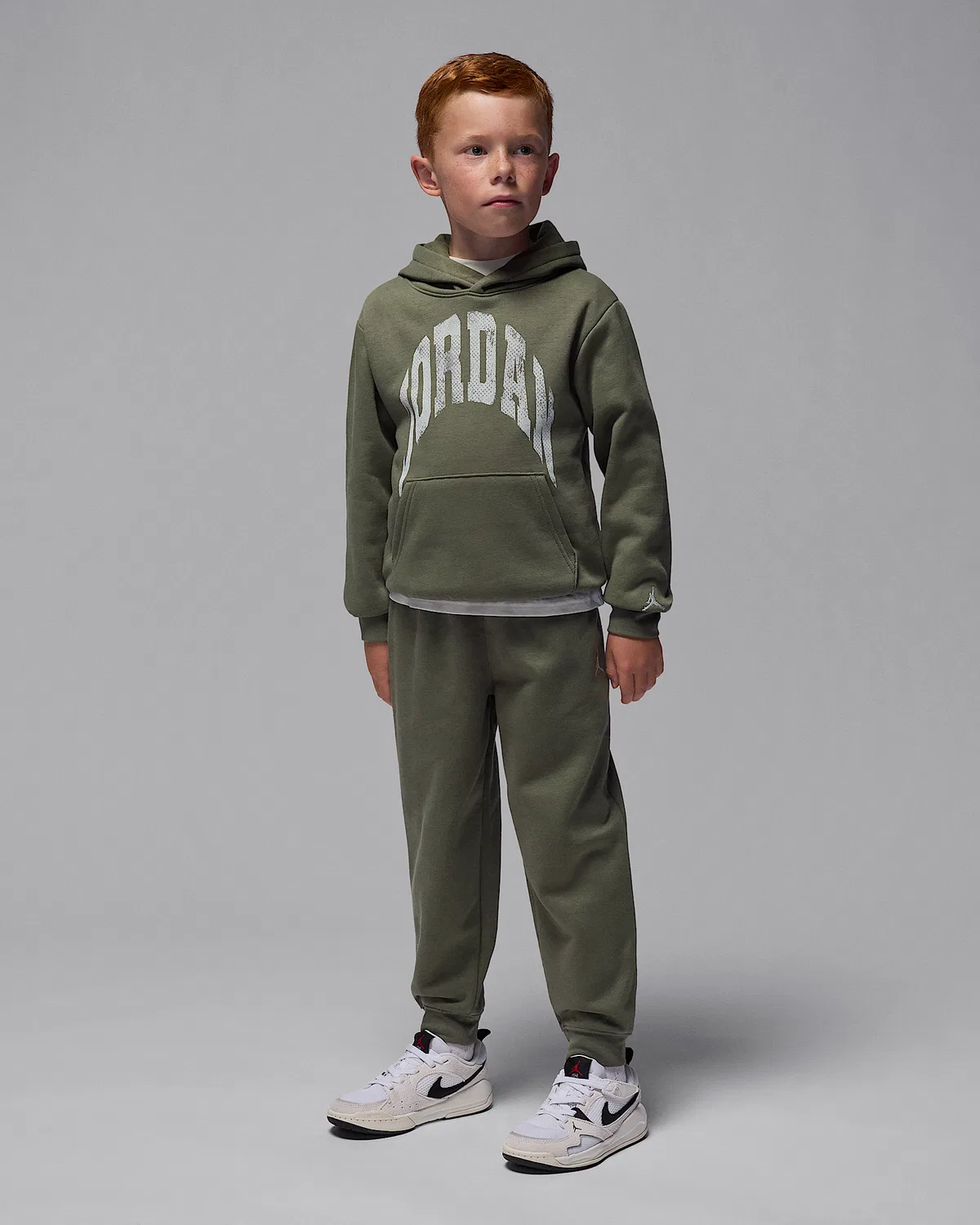 Детский комплект из флисовой толстовки и штанов Jordan MVP, Medium Olive