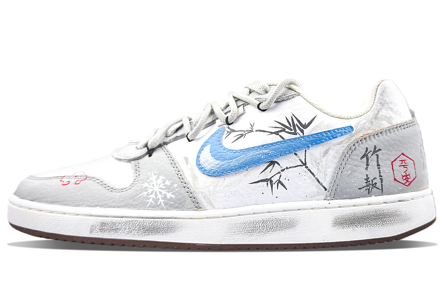 

Nike Ebernon устойчивые к истиранию низкие кроссовки для скейтборда мужские белый серый