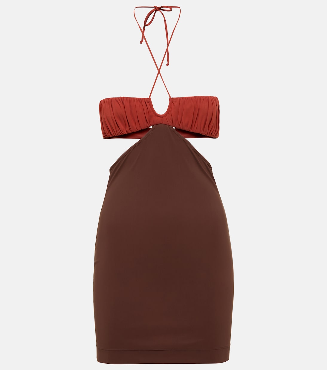 

Мини-платье с вырезом Nensi Dojaka, Brown Orange