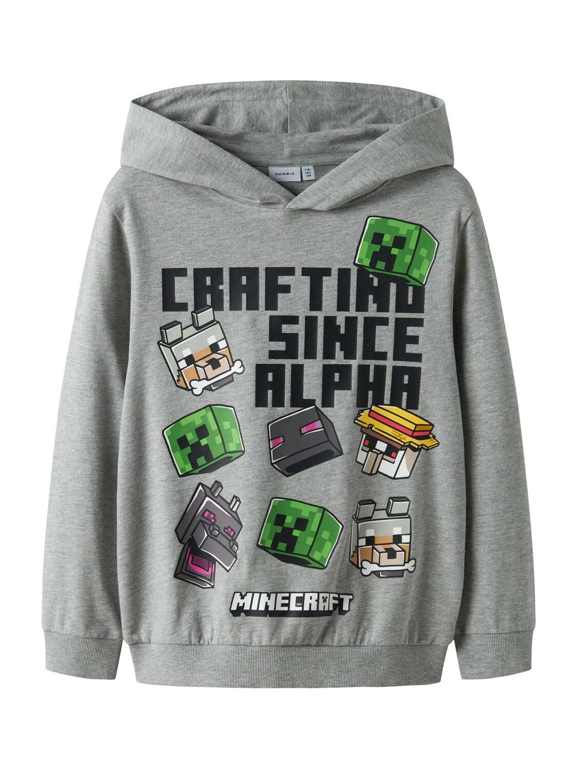 NAME IT Толстовка 'NKMJET MINECRAFT' в крапчатом сером