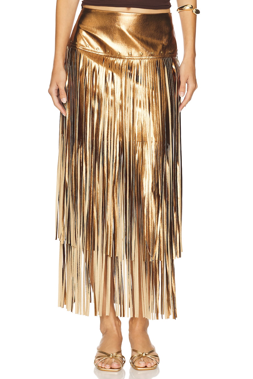

Юбка с заклёпками Karolina L'Agence, metallic bronze gold