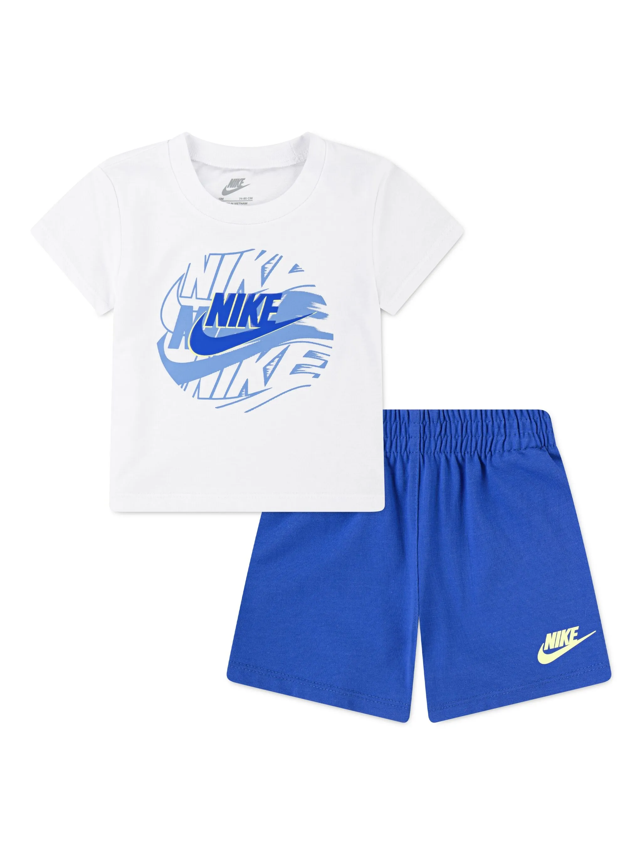 

Комплект из футболки и шортов с логотипом Nike Kids, синий