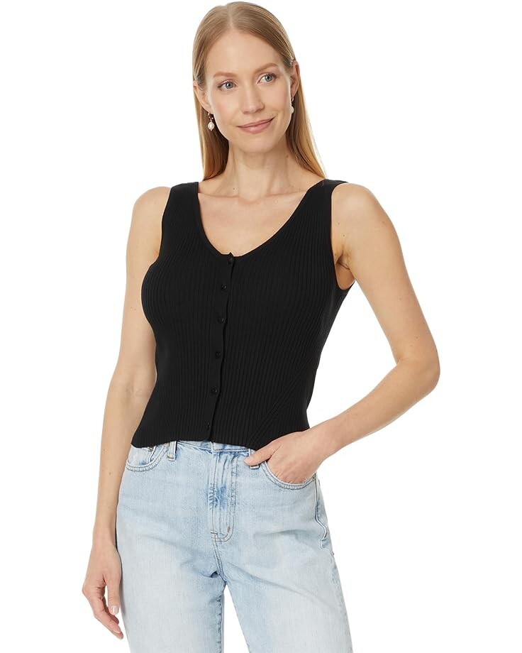 

Свитер Madewell The Signature Knit Button-Front Tank, цвет True Black