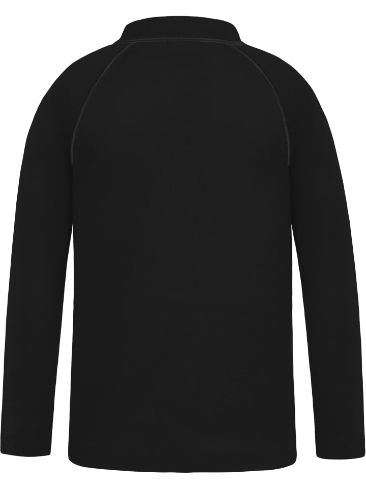 Normani Outdoor Sports Детская футболка с длинным рукавом из мериносовой шерсти с застежкой-молнией на четверть длины, модель Nyapari, черная — фото 2