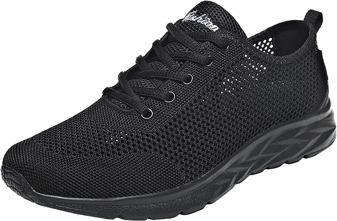 

Мужские туфли на шнуровке, дышащие сетчатые модные кроссовки, повседневная обувь для прогулок, модные кеды для ходьбы Shijian, черный