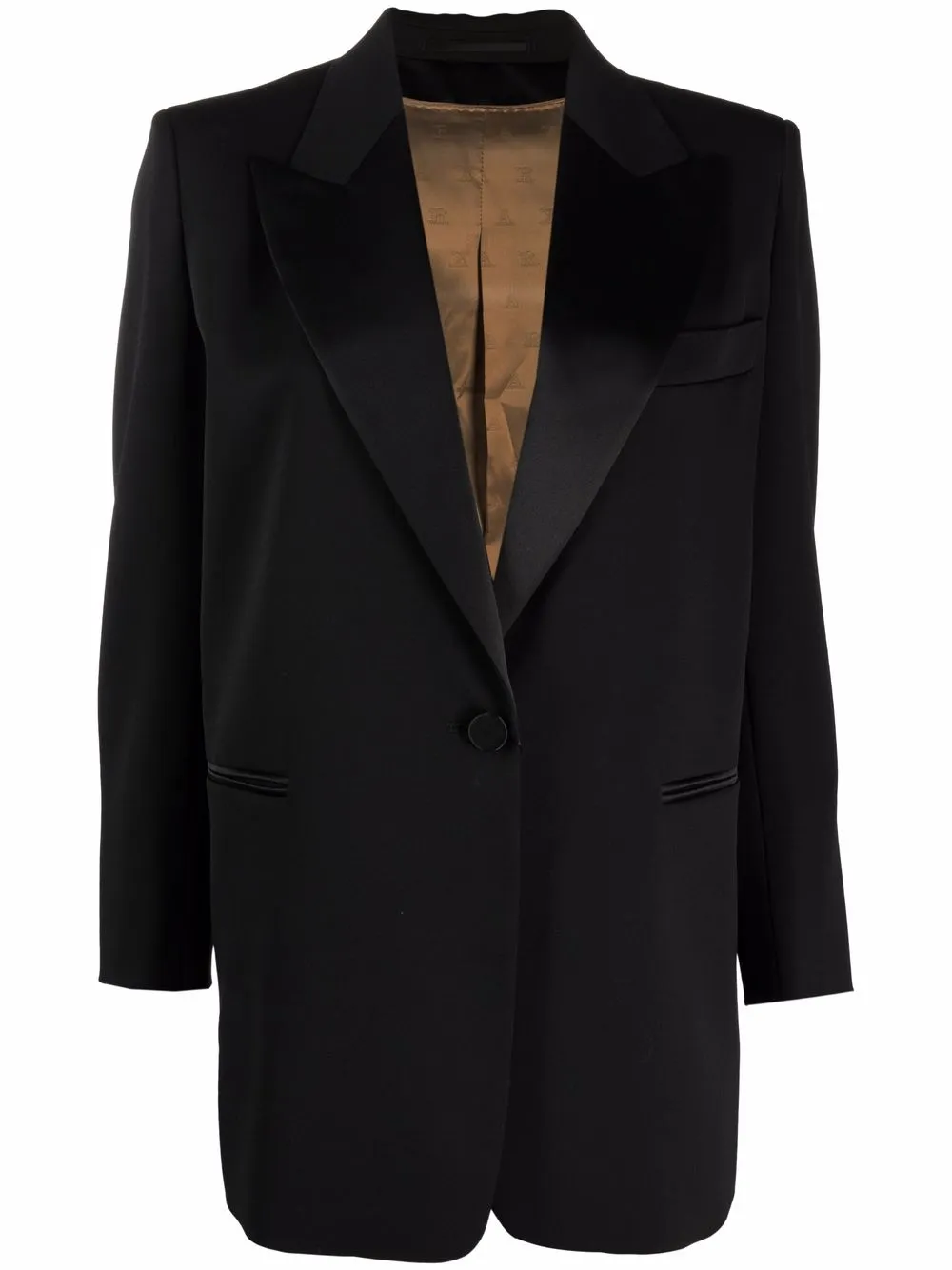 

Однобортный шерстяной блейзер MAX MARA, черный