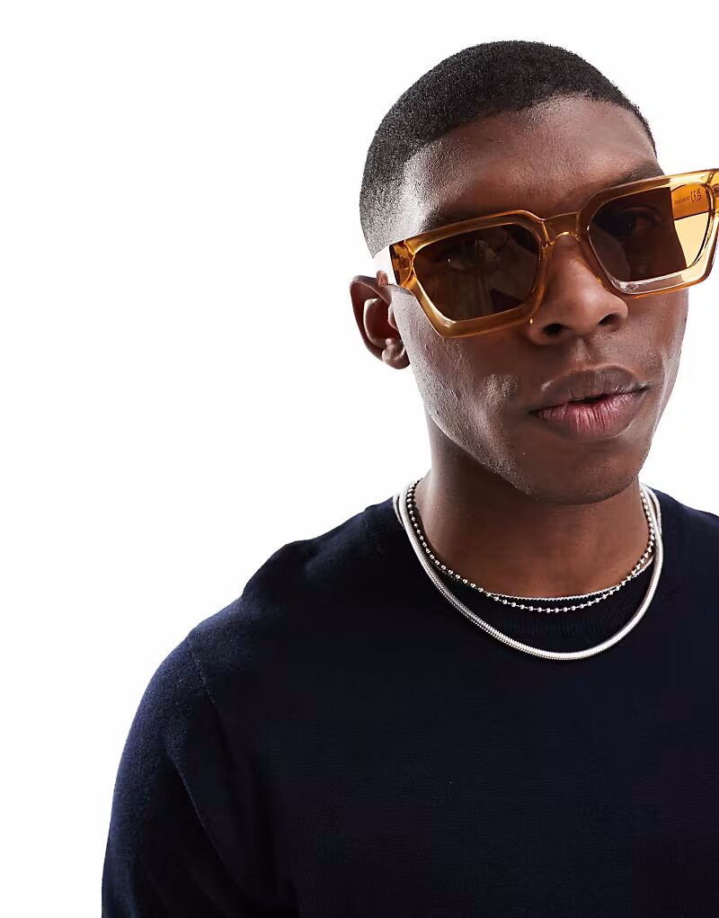 

Солнцезащитные очки Jack & Jones квадратные коричневого цвета