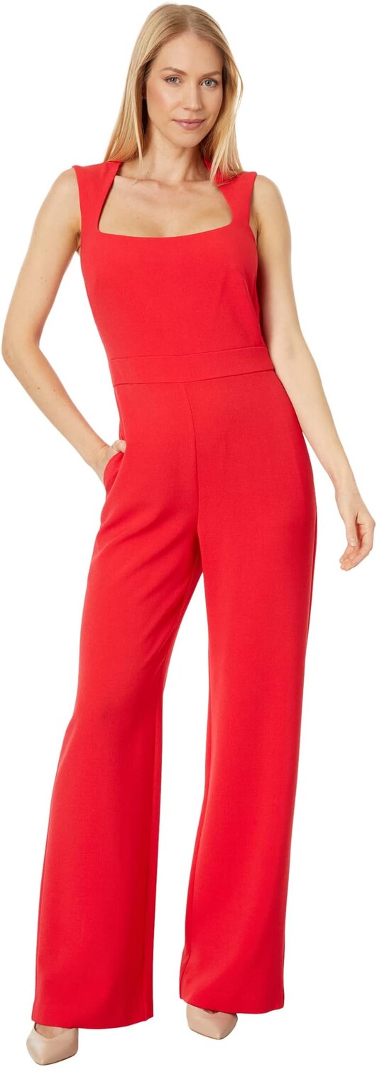 

Комбинезон Vince Camuto Square Neck Open Back Jumpsuit in Stretch Crepe, цвет Mango