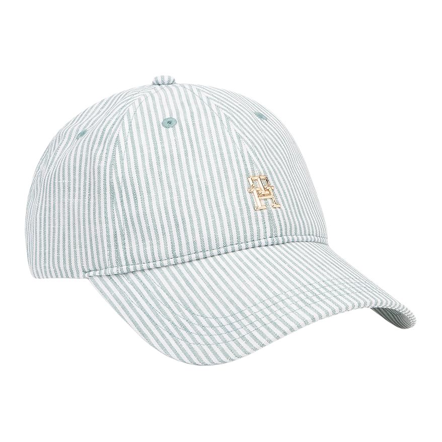

Tommy Hilfiger Льняная бейсболка женская, Light Green White Stripes L3H