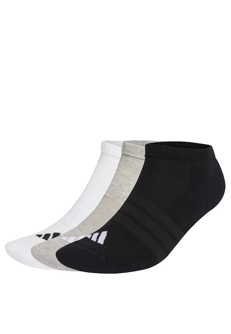 Носки женские, низкие, с мягкой подкладкой, 3 пары Adidas, белый/черный/серый