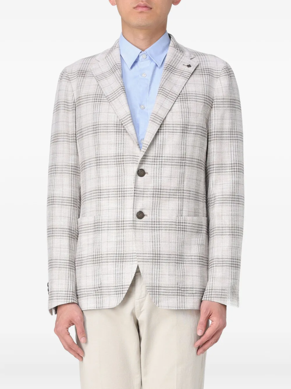 

Жакет на пуговицах в клетку Tagliatore, серый