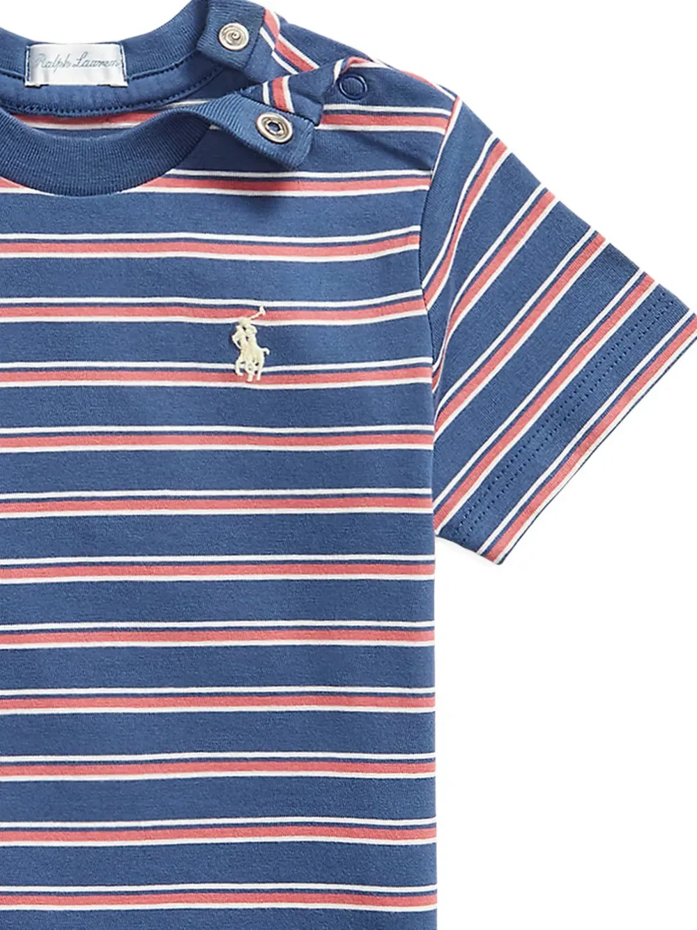 Полосатая футболка Polo Ralph Lauren Kids, синий — фото 3