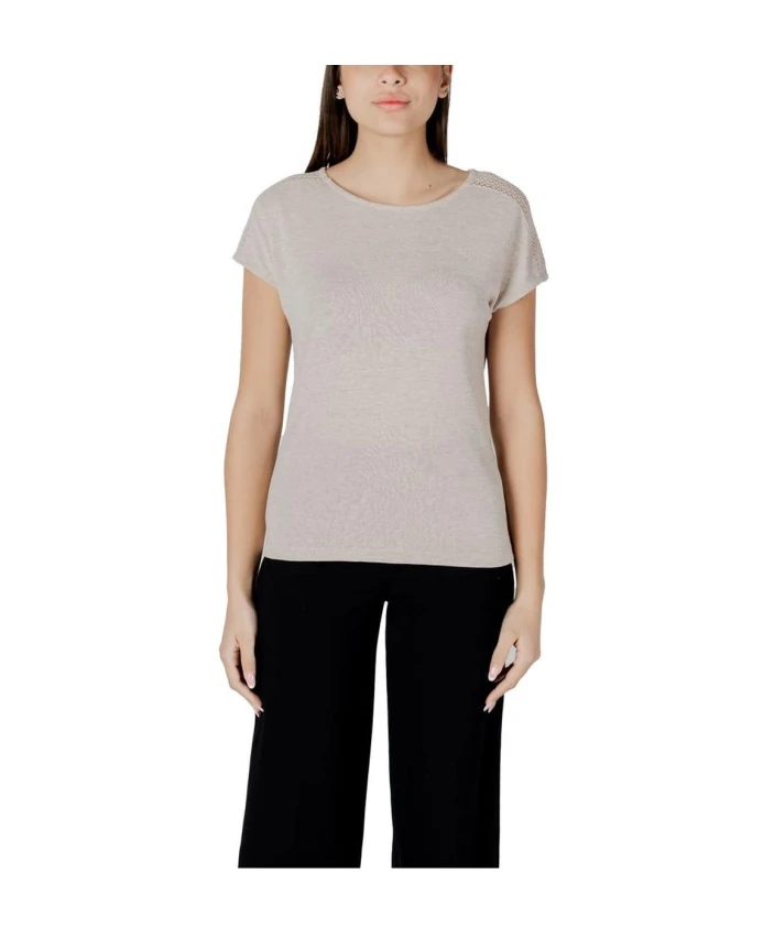 

Футболка с кружевной отделкой на плече Street One, бежевый