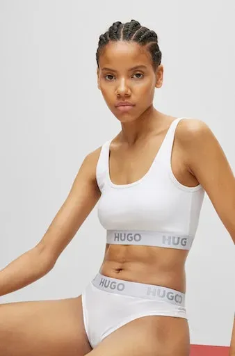 

Бюстгальтер без косточек HUGO Underwear "BRALETTE SPORTY LOGO", с эластичным поясом, белый