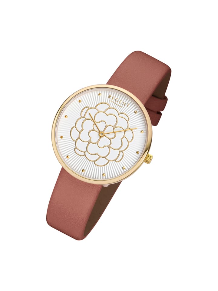 

Аналоговые наручные часы Regent, цветущий сезон, коричневые, средний размер (примерно 36 мм)