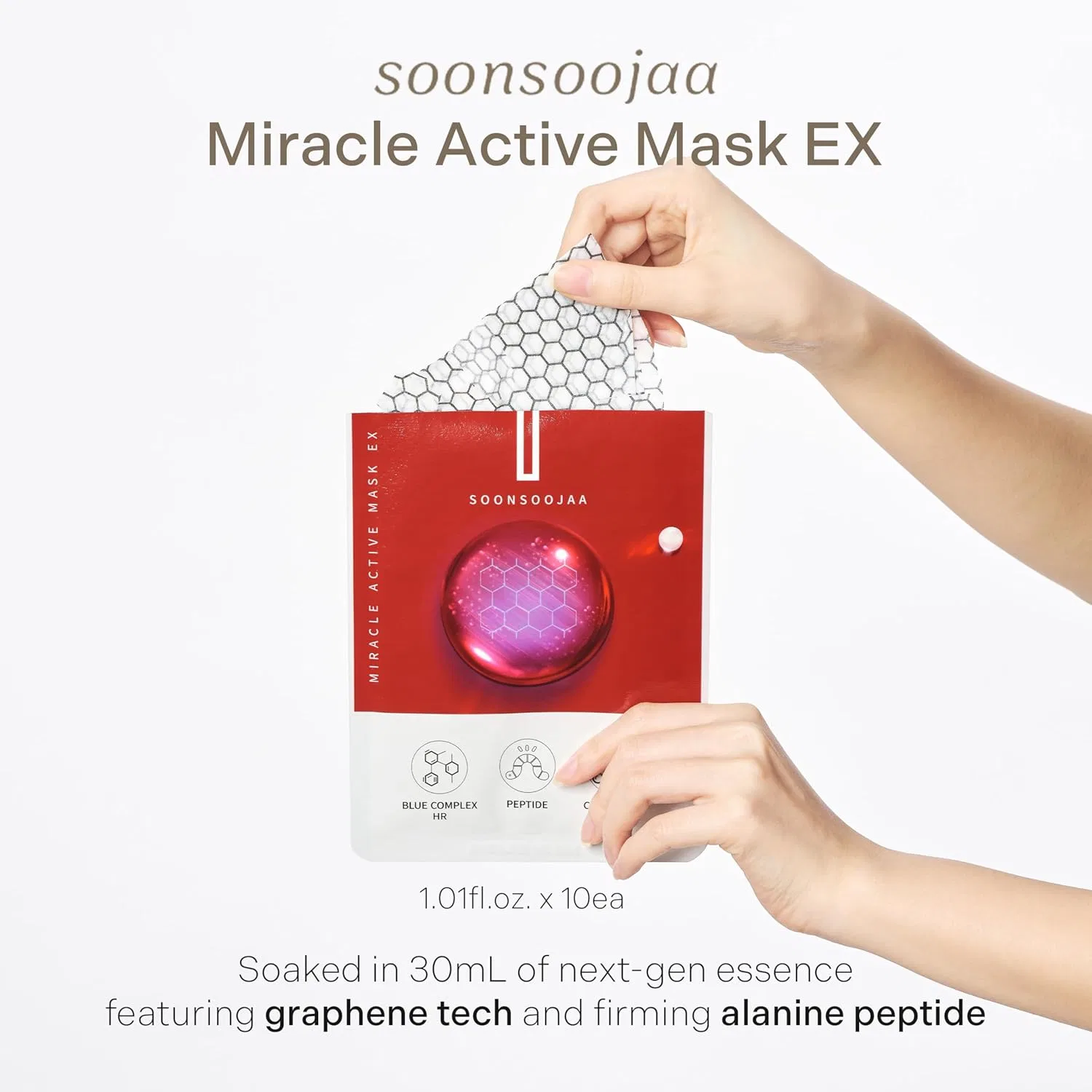 Набор Kproduct4U — Маска для лица листовая Soonsoojaa Miracle Active Mask EX, 30 мл, набор 10 шт — фото 2