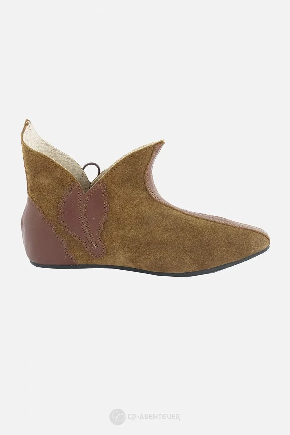CP-Schuhe Средневековые туфли из натуральной замши, для ролевых игр, коричневые, для женщин и мужчин — фото 3