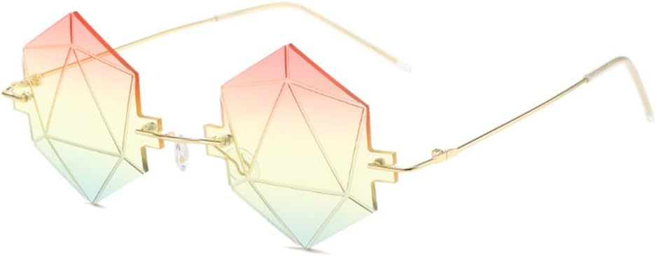 

Женские солнцезащитные очки Polygonal 2027 в винтажном стиле, конфетных цветов, без оправы, с градиентным затемнением и защитой от УФ-излучения UV400 MTZJH, Pink Yellow Green