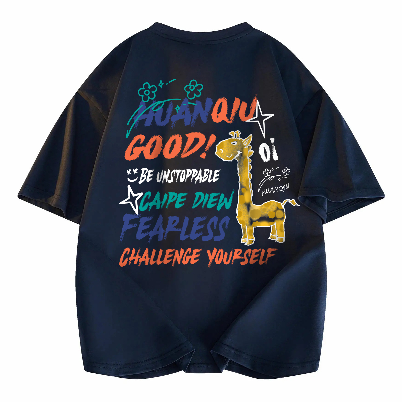 

Футболка Unisex Crew Neck Moderate Heavyweight HUANQIU, темно-синий