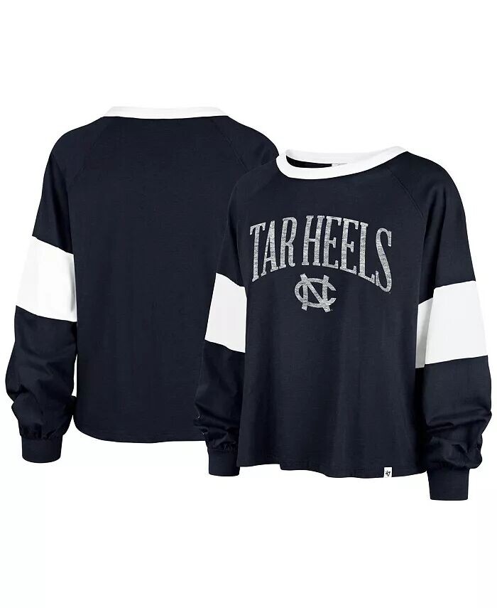 

Женская темно-синяя футболка North Carolina Tar Heels Upside Rhea Raglan с длинными рукавами '47 Brand