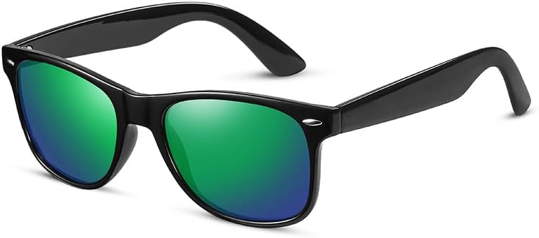 

Поляризованные солнцезащитные очки для мужчин и женщин, классическая матовая черная оправа, зеркальные линзы в стиле ретро, ​​защита от УФ-излучения, в комплекте с коробкой Generic, Green