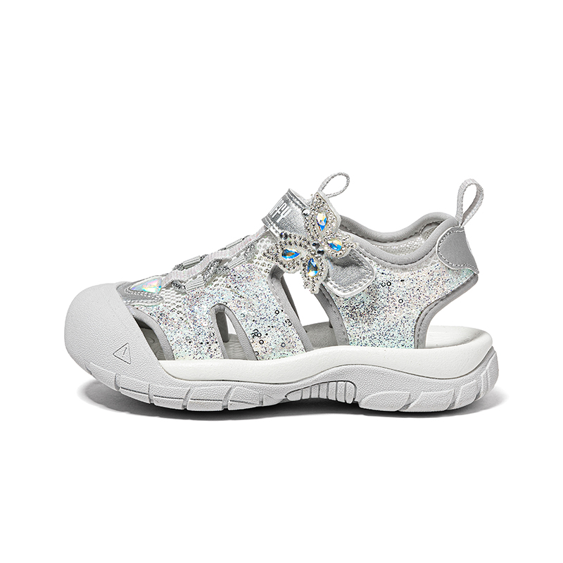 

Коллекция мерцающих туфель. Водонепроницаемые и дышащие сандалии для детей. Snoffy, серебряный