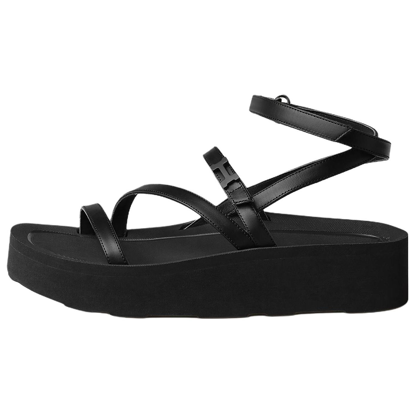 HERMES Сандалии Liberte One Strap, женские, черные