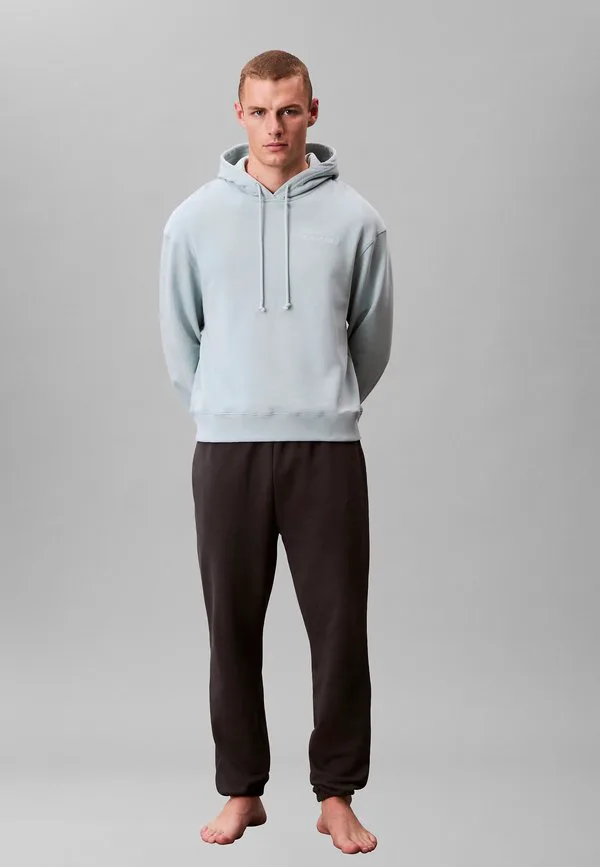 Свободная толстовка с капюшоном и пижамный топ из смешанной ткани Calvin Klein, Cloud Blue — фото 2