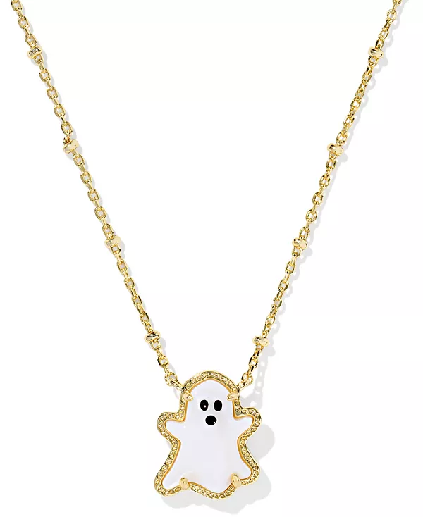 

Короткое ожерелье с подвеской-призраком из 14-каратного золота и латуни Kendra Scott, t-tone