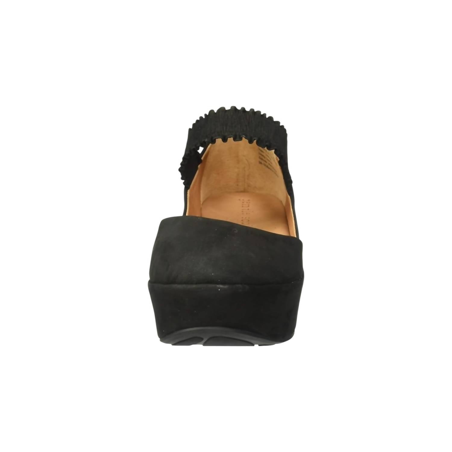 Женские босоножки Nyssa Ruffle Strap Wedge черного цвета Gentle Souls — фото 2