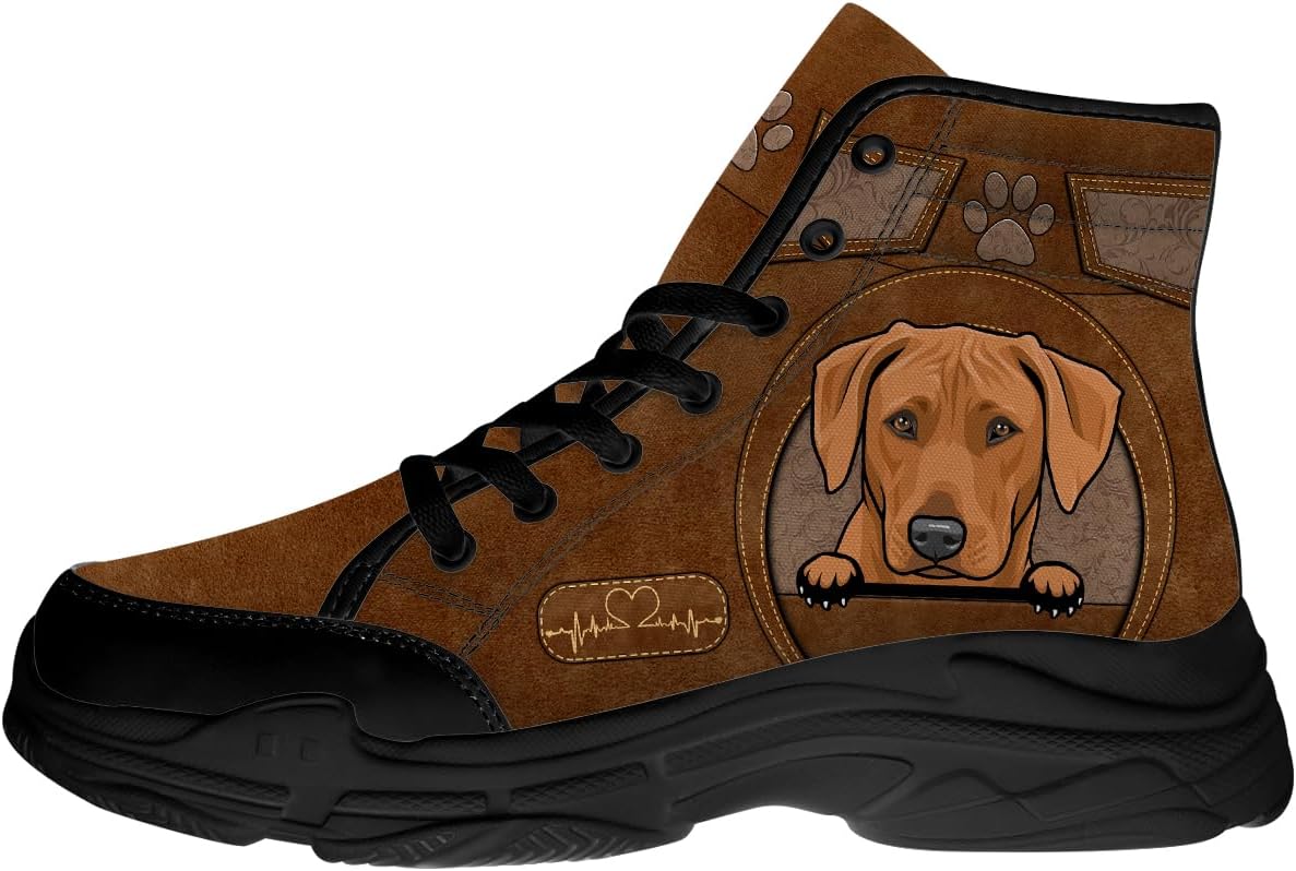 

Кроссовки Quorax High Top для женщин, мужчины, шнуровка, брезентовые туфли, подарки для нее, 3104 Rhodesian Ridgeback
