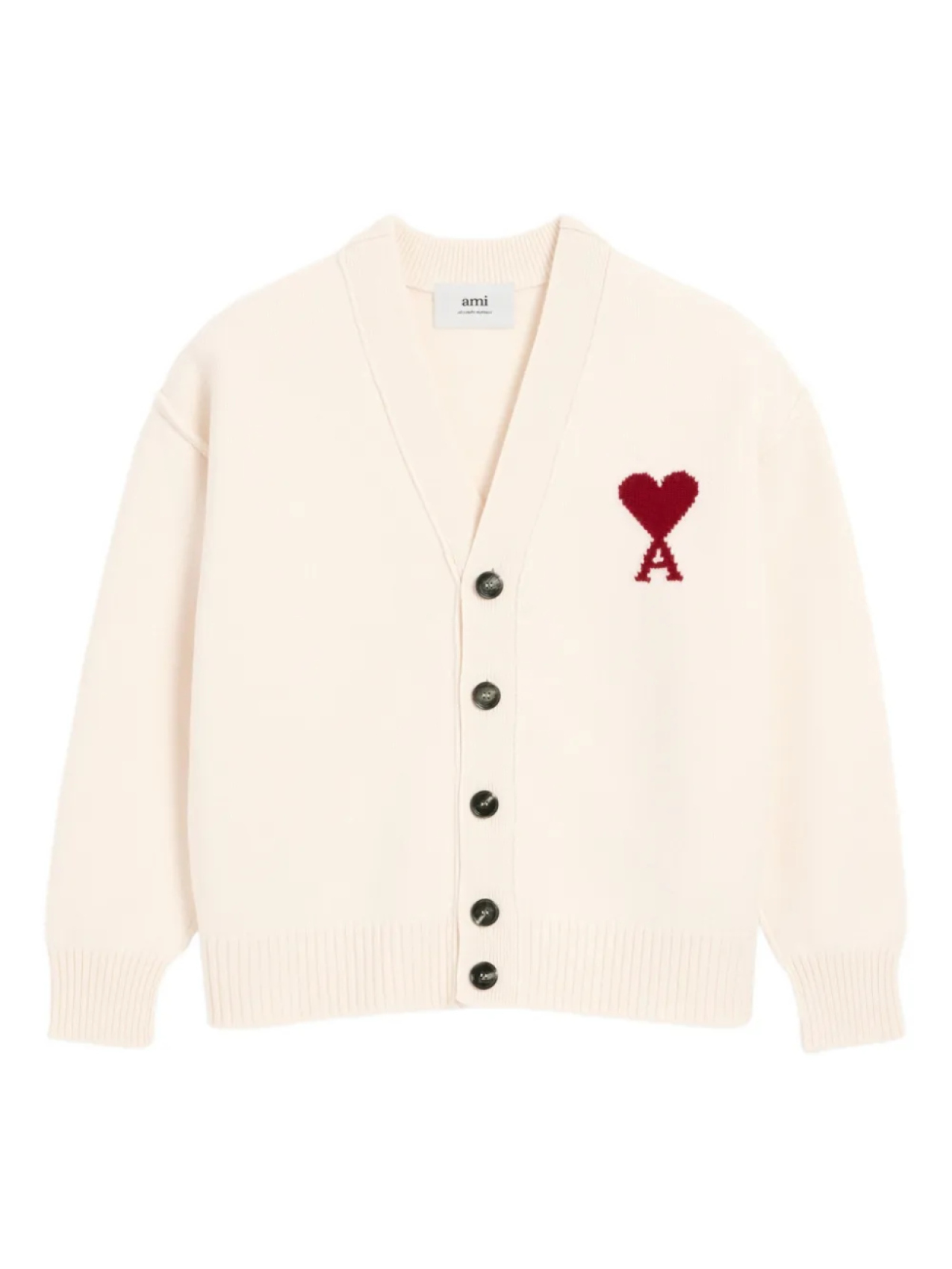 

AMI Paris Шерстяной кардиган Ami de Coeur, нейтральный